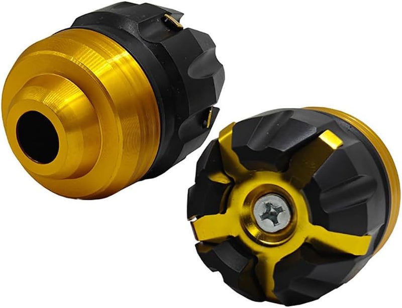 GOIPKO 2 Pack Front Fork Frame Sliders Anti-fall Cup Front Wheel Motorcycle Front Cup Wheel Protection for Most Motorcycles Motorbikes Moped Scooters (Gold) - Image 2